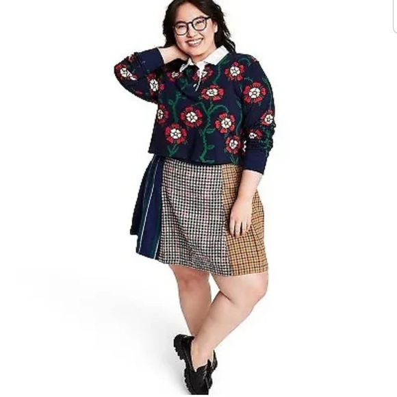 Women's Rose Print Collared Long Sleeve Rugby Shirt - Rowing Blazers 1X - Picture 2 of 7